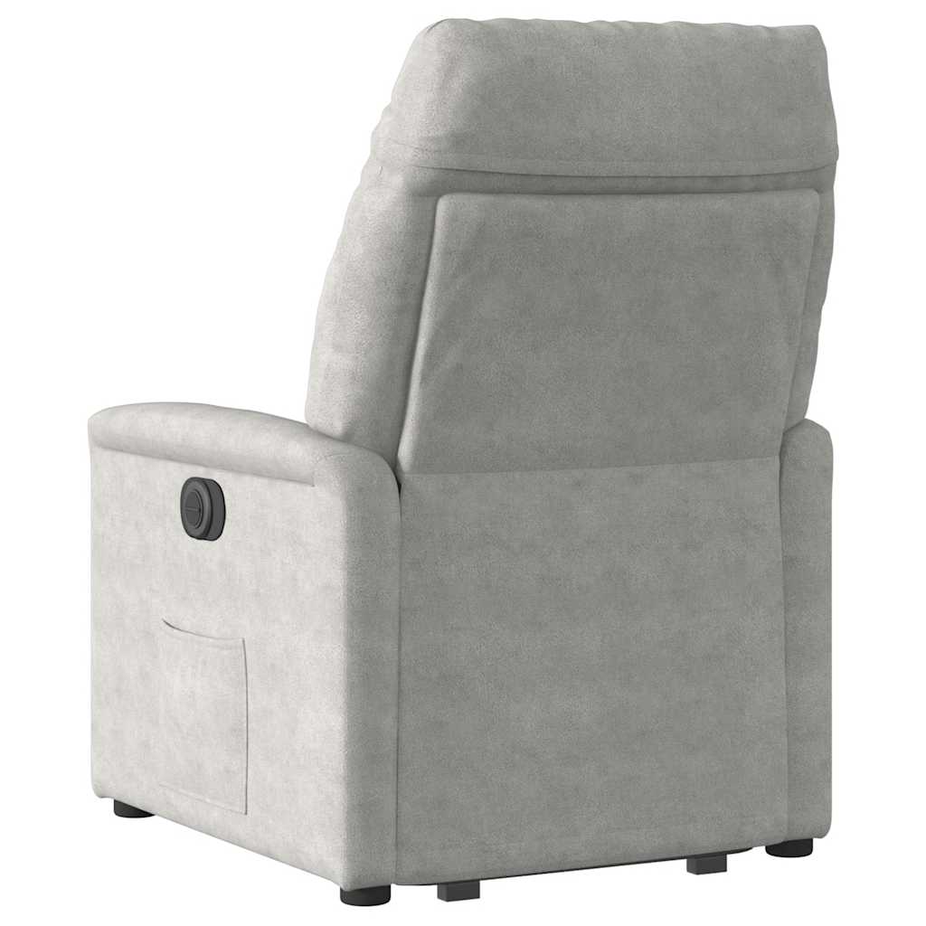 Fauteuil inclinable électrique gris clair tissu microfibre - XIOS