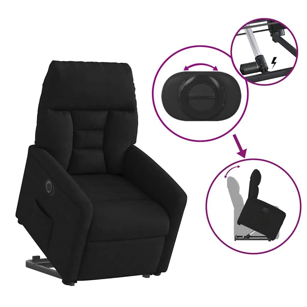 Fauteuil inclinable électrique noir tissu microfibre - XIOS
