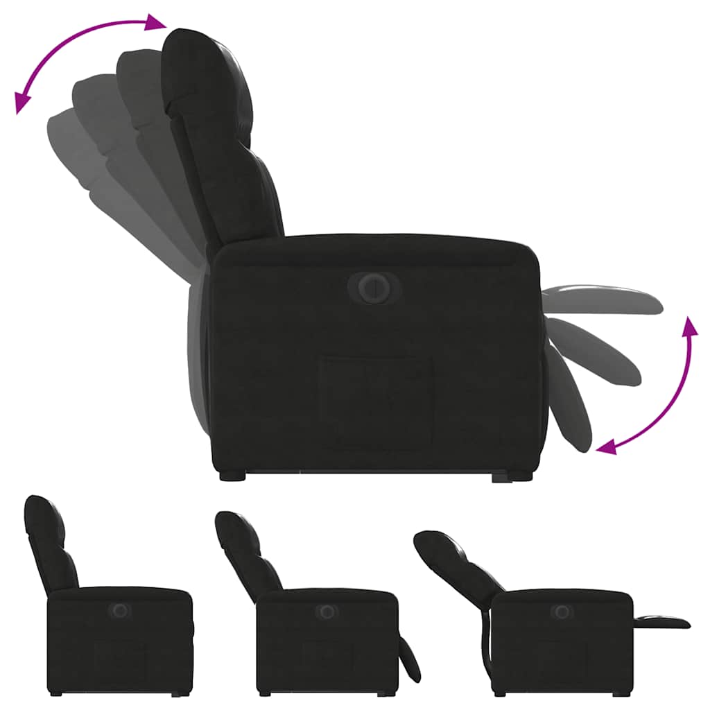 Fauteuil inclinable électrique noir tissu microfibre - XIOS