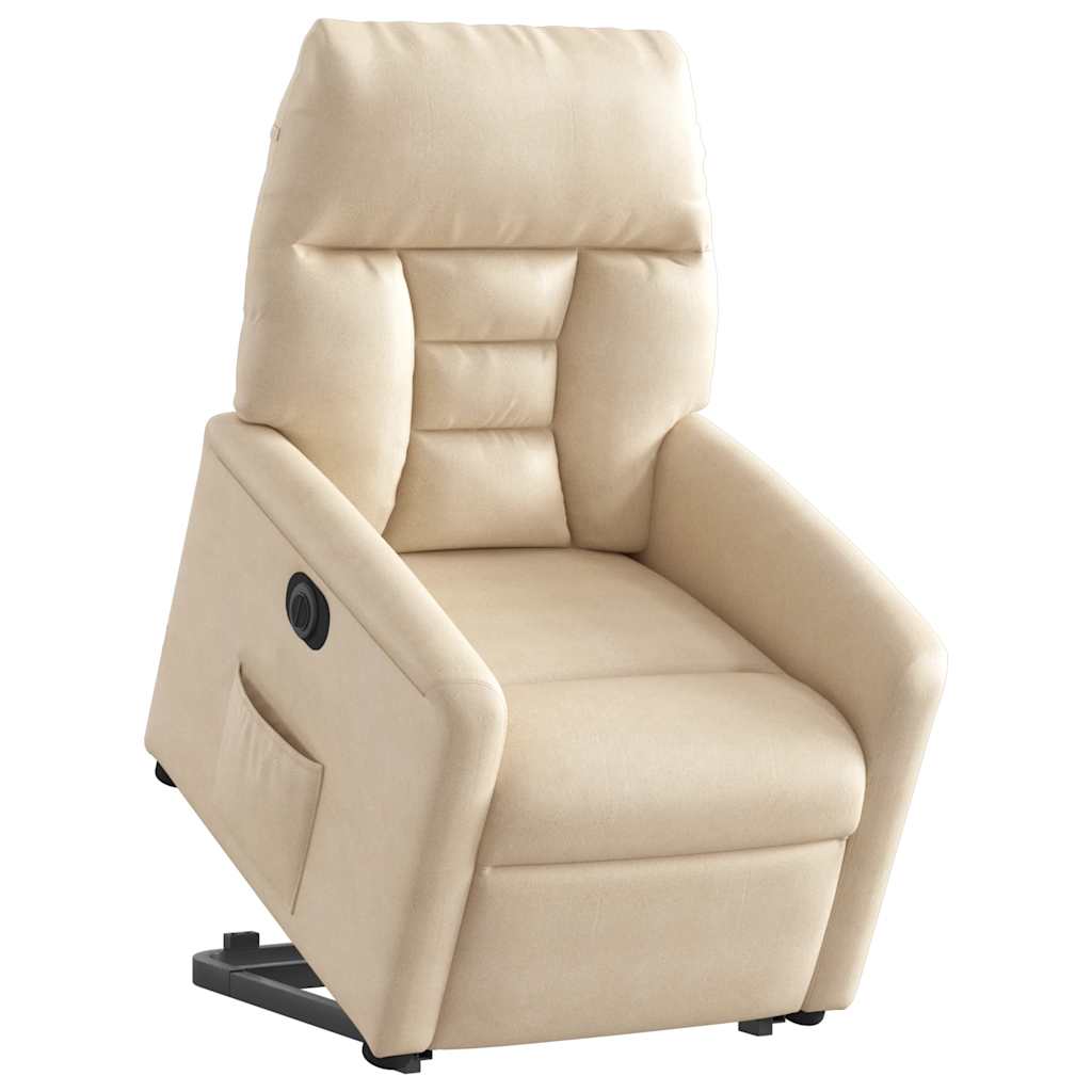 Fauteuil inclinable électrique beige tissu microfibre - XIOS