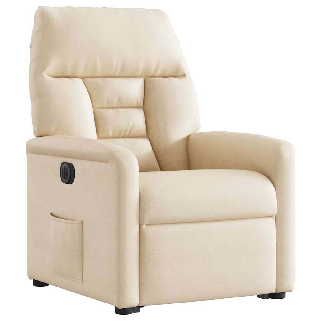 Fauteuil inclinable électrique beige tissu microfibre - XIOS