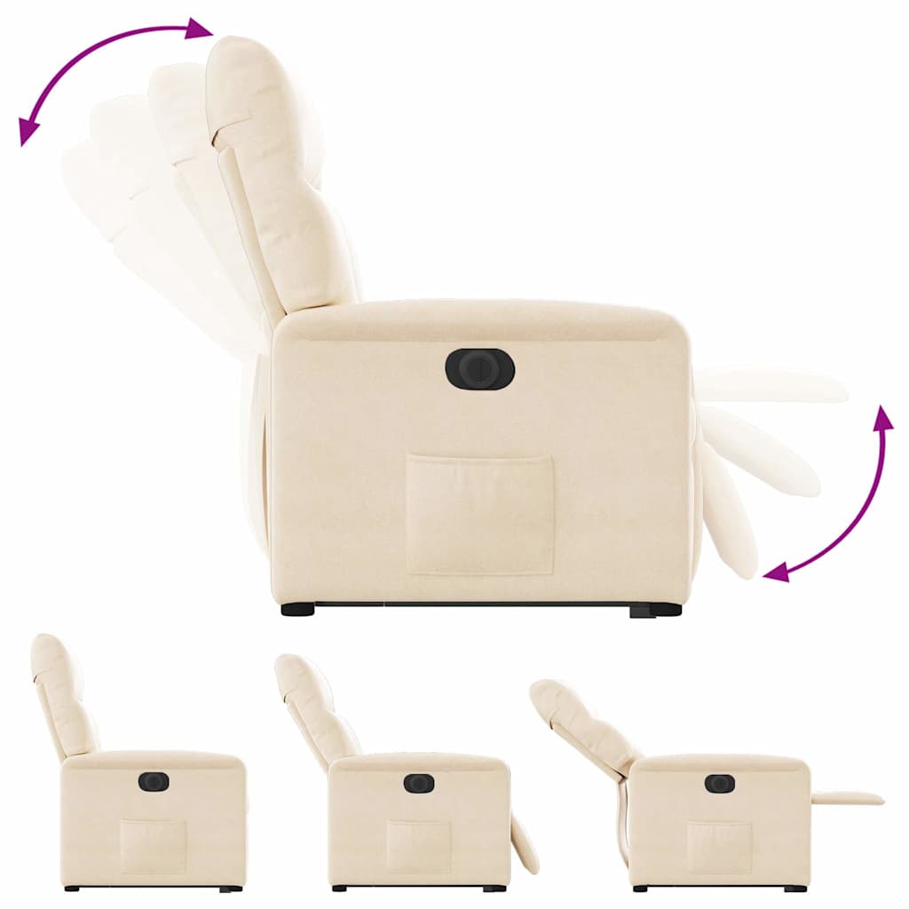 Fauteuil inclinable électrique beige tissu microfibre - XIOS