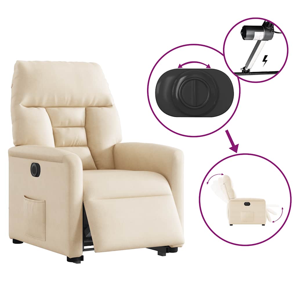 Fauteuil inclinable électrique beige tissu microfibre - XIOS