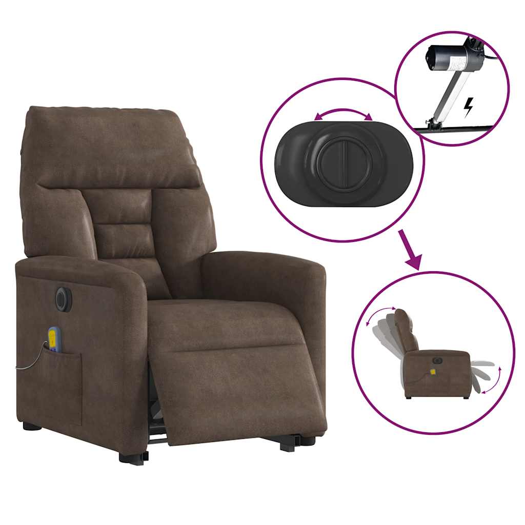 Fauteuil inclinable de massage électrique marron