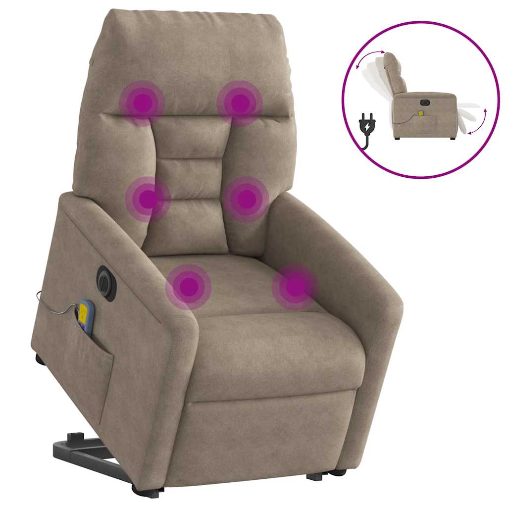 Fauteuil inclinable de massage électrique taupe