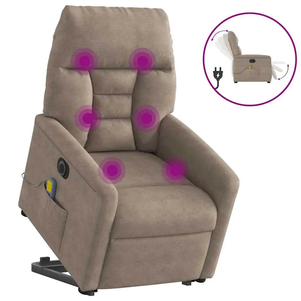 Fauteuil inclinable de massage électrique taupe - XIOS