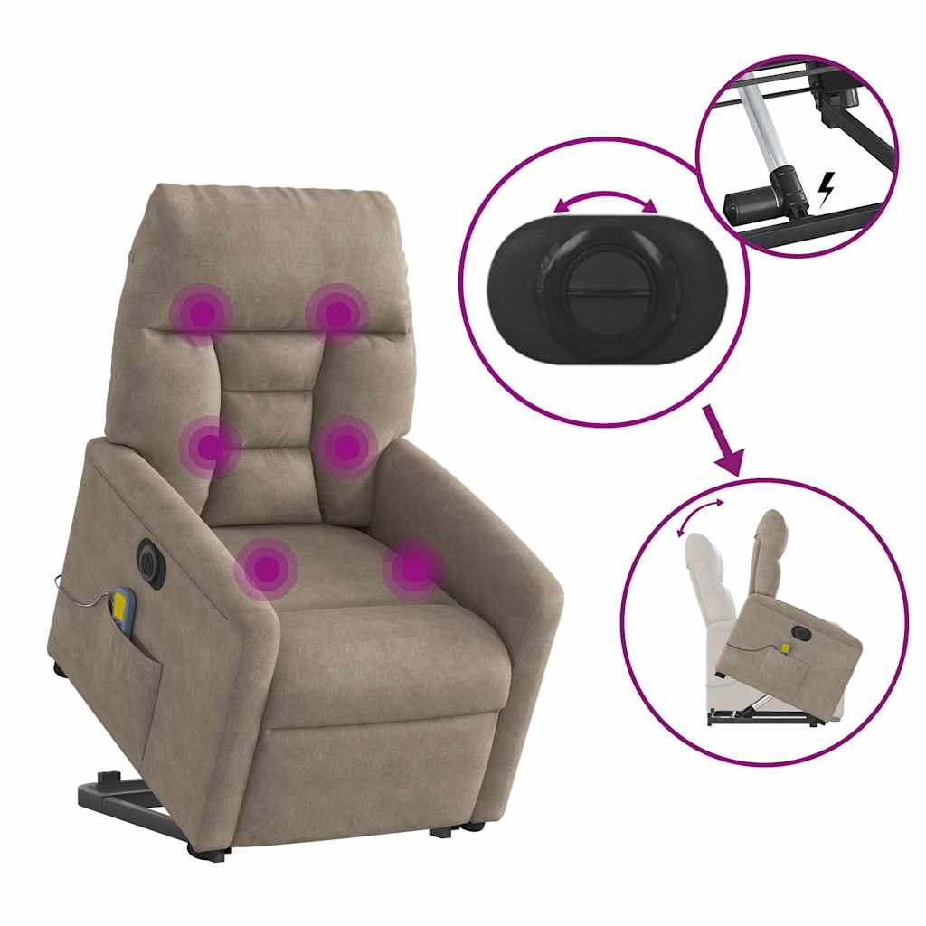 Fauteuil inclinable de massage électrique taupe
