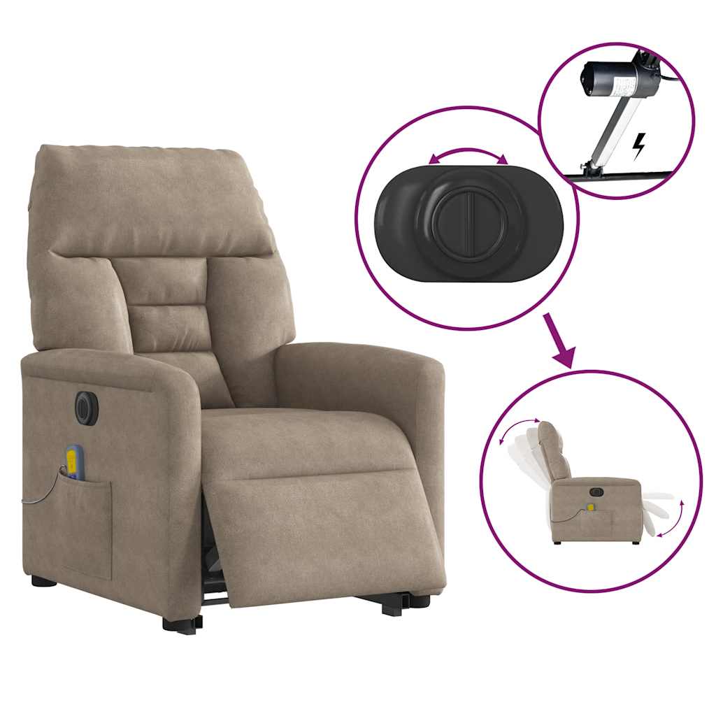 Fauteuil inclinable de massage électrique taupe