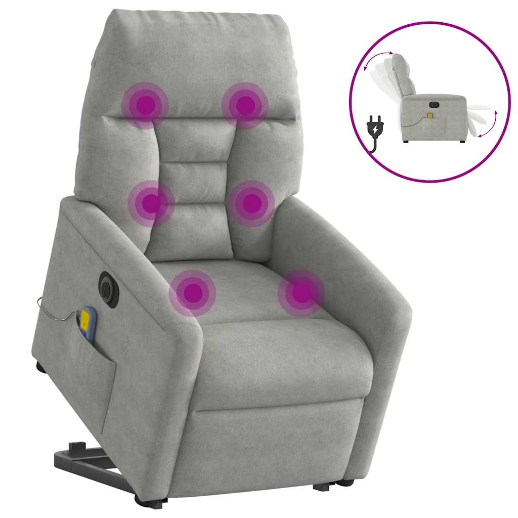 Fauteuil inclinable de massage électrique gris clair