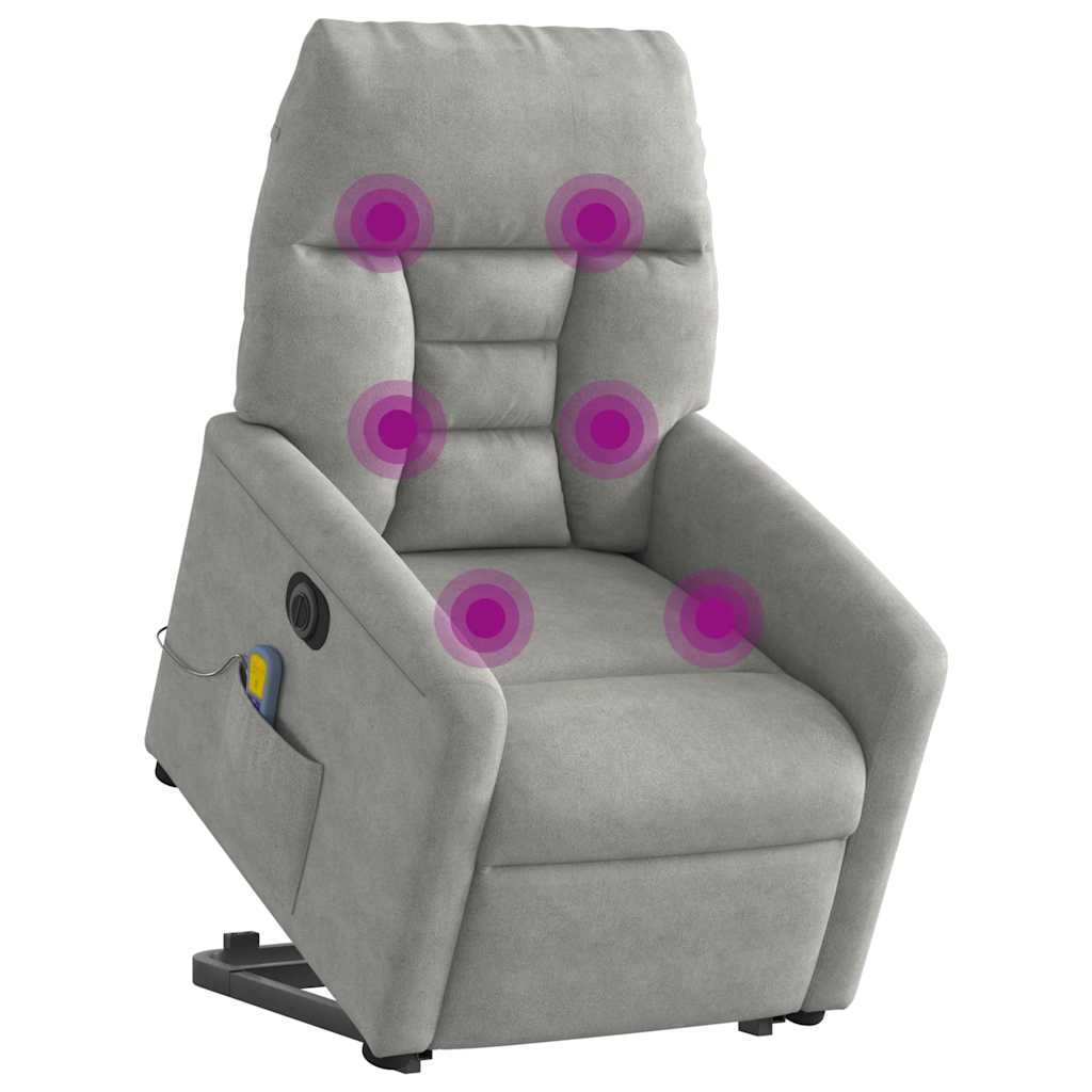 Fauteuil inclinable de massage électrique gris clair