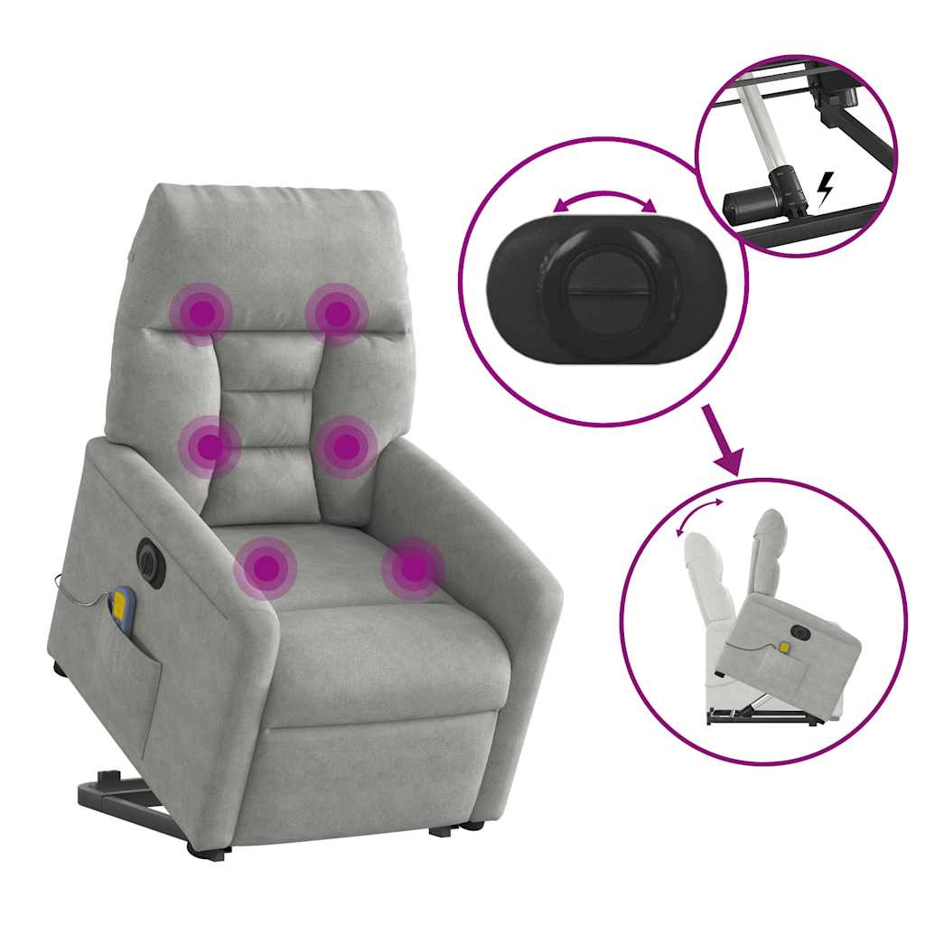 Fauteuil inclinable de massage électrique gris clair