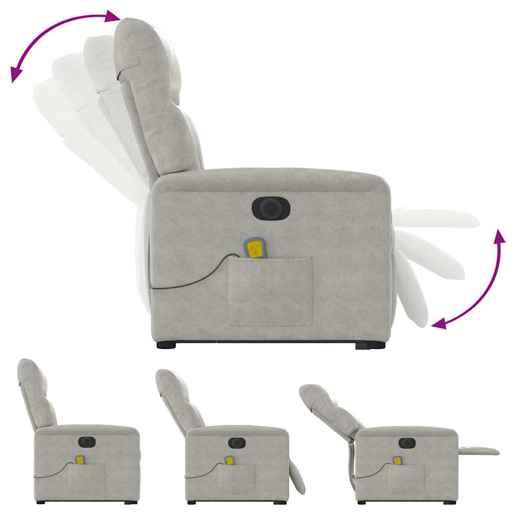 Fauteuil inclinable de massage électrique gris clair