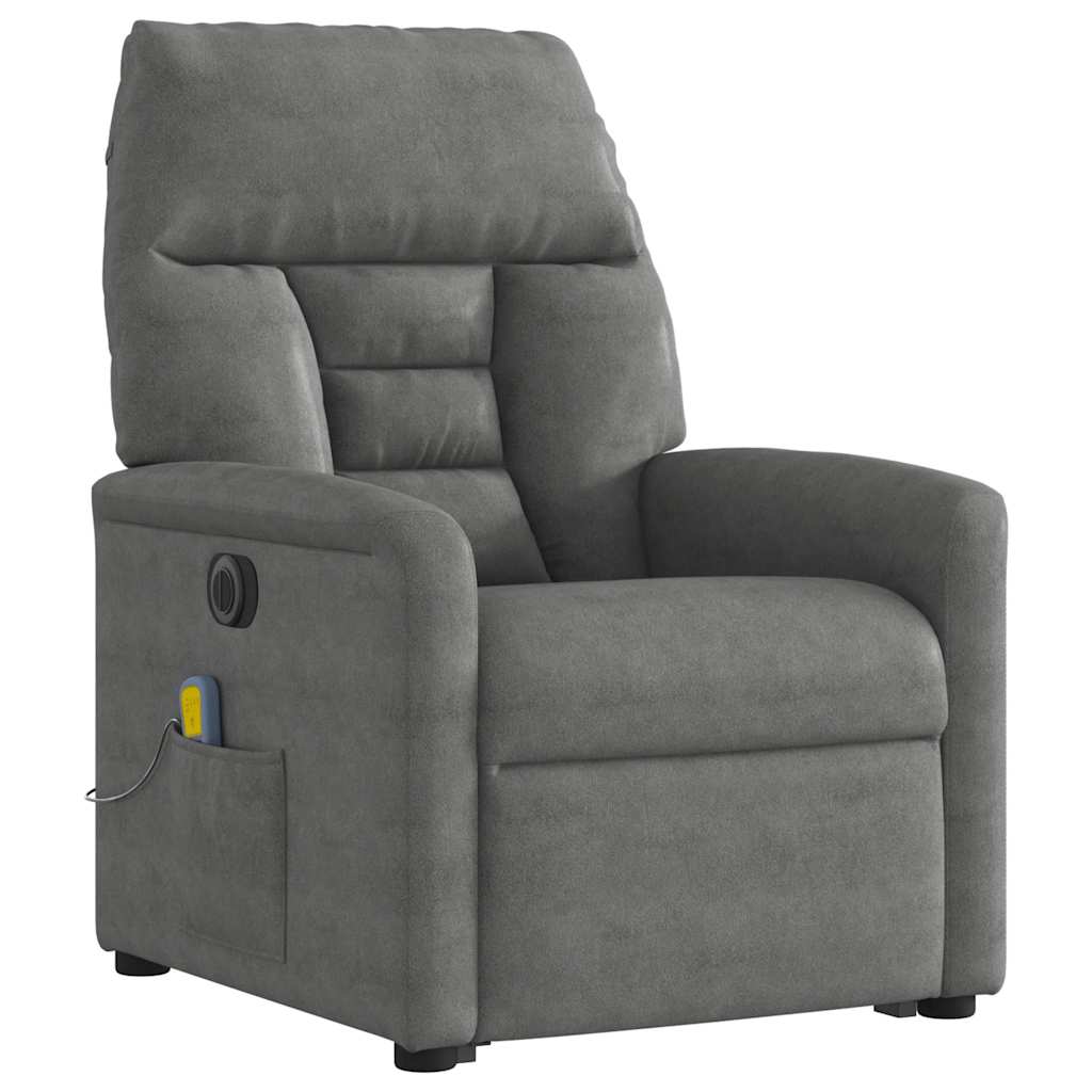 Fauteuil inclinable de massage électrique gris foncé