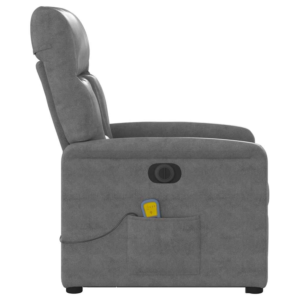 Fauteuil inclinable de massage électrique gris foncé