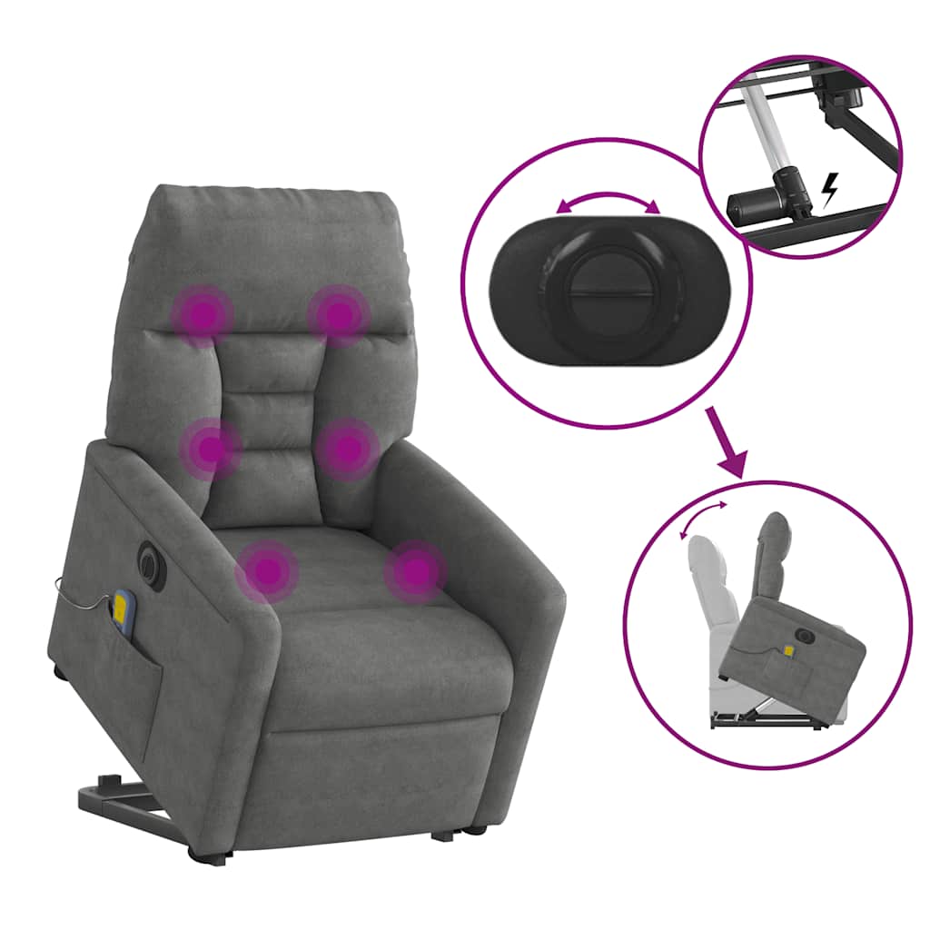 Fauteuil inclinable de massage électrique gris foncé