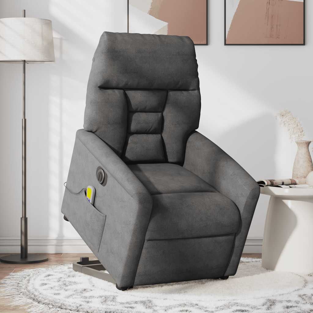 Fauteuil inclinable de massage électrique gris foncé