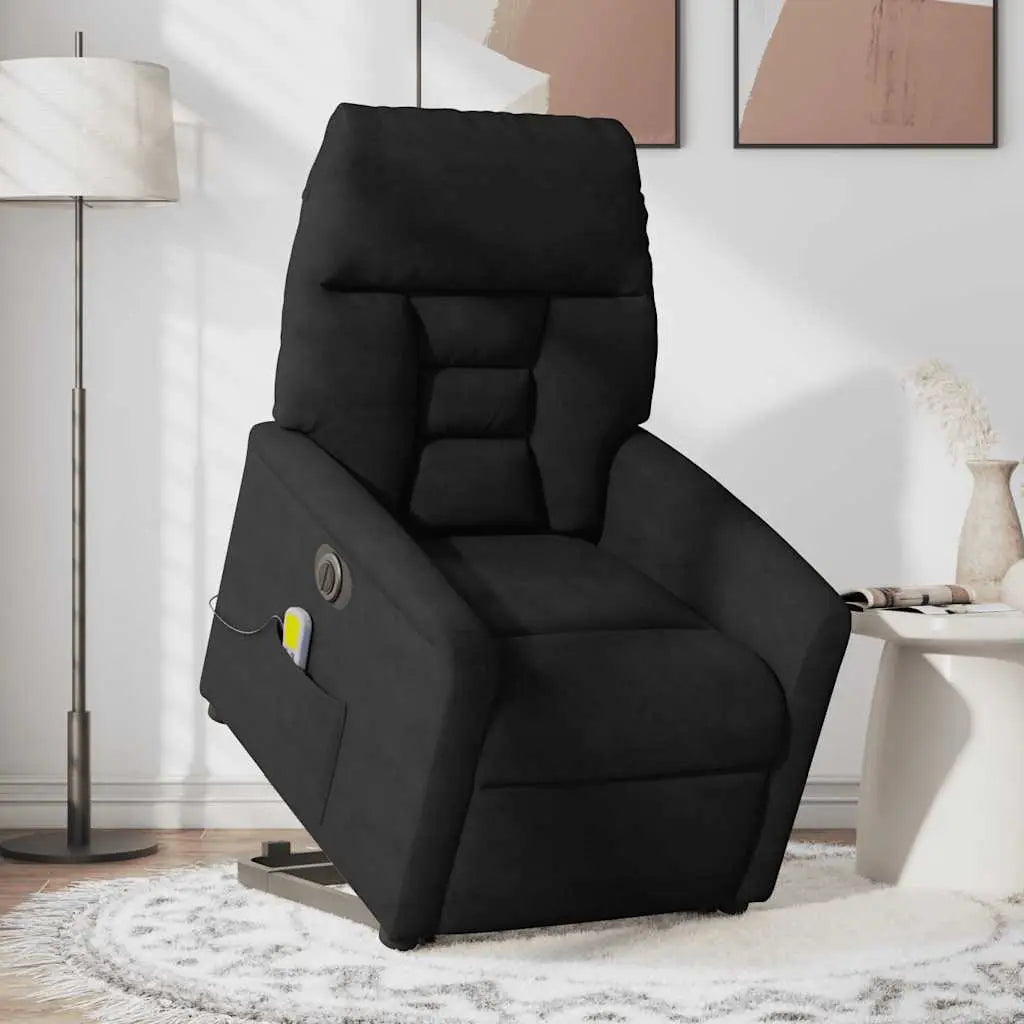 Fauteuil inclinable de massage électrique noir tissu microfibre - XIOS