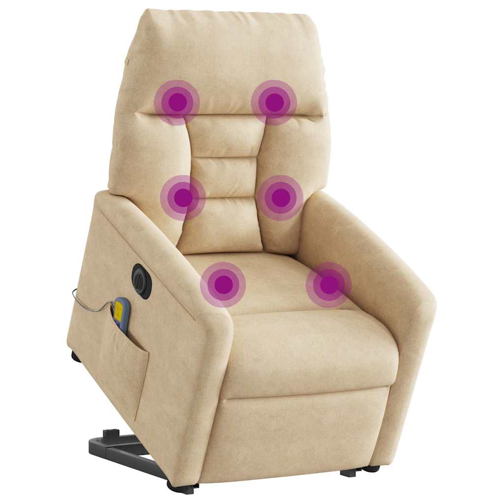 Fauteuil inclinable de massage électrique crème