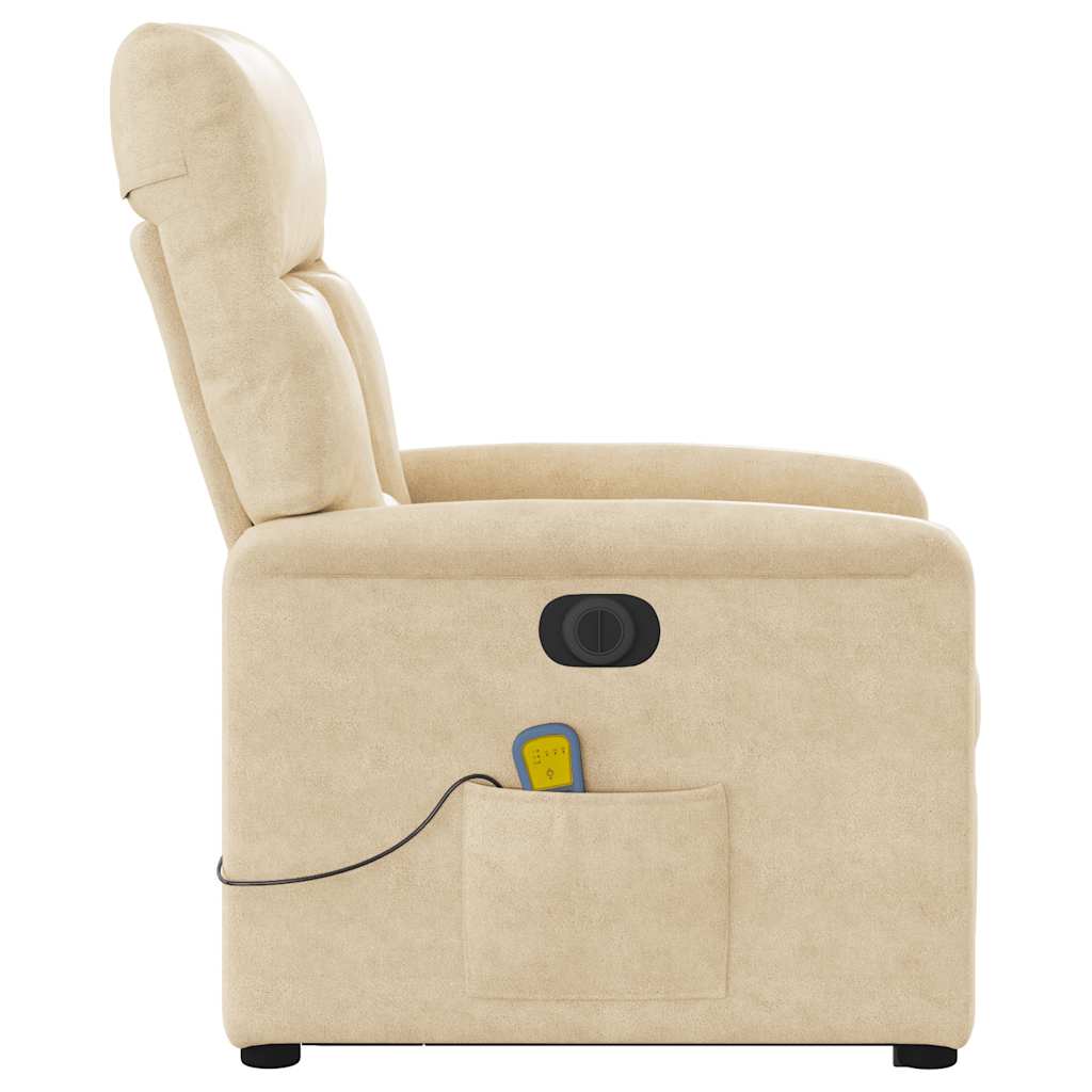 Fauteuil inclinable de massage électrique crème