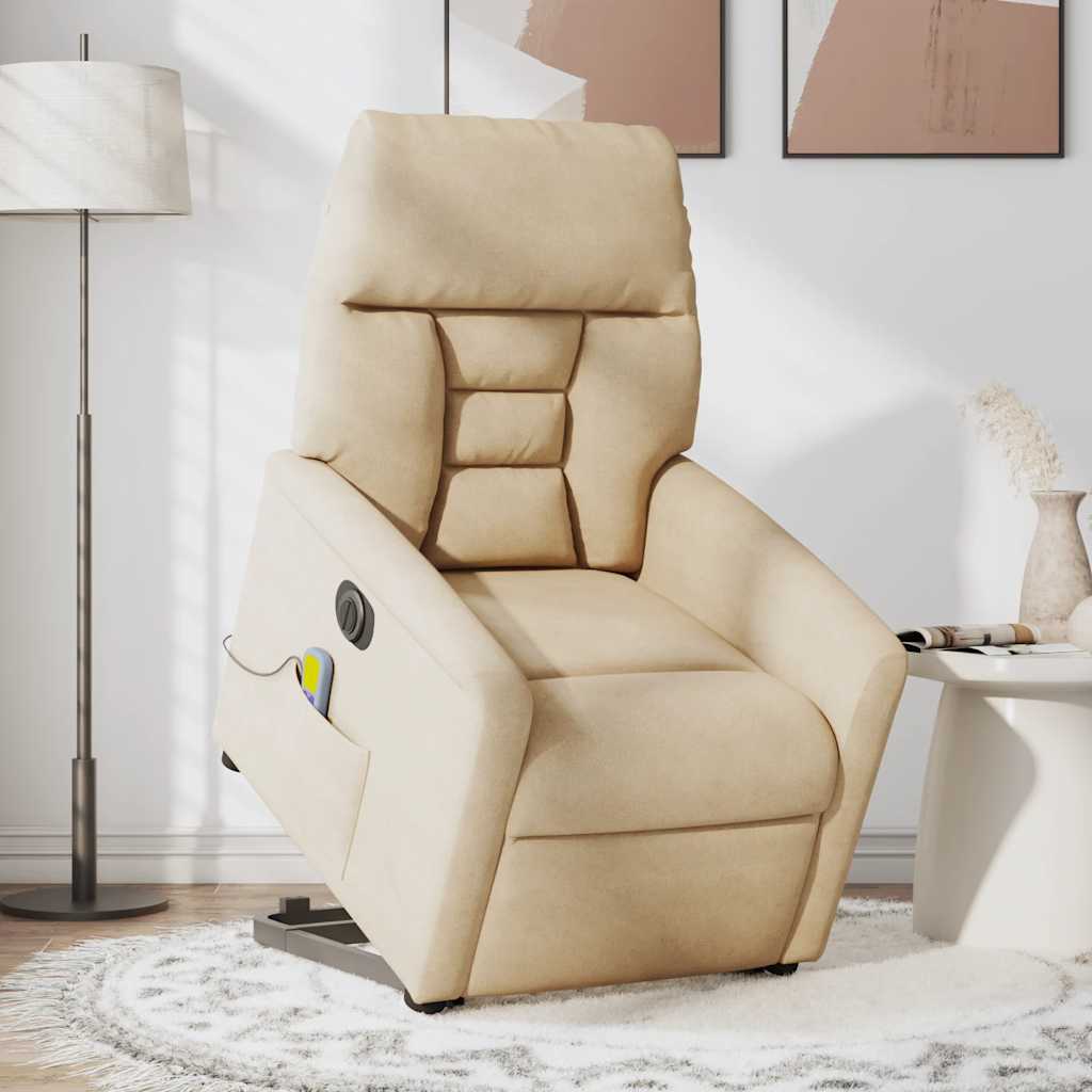 Fauteuil inclinable de massage électrique crème