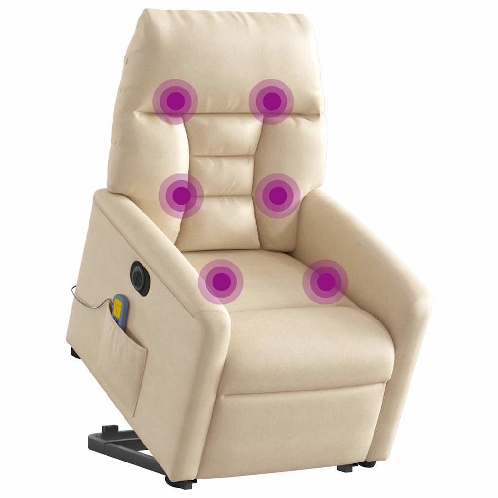 Fauteuil inclinable de massage électrique beige microfibres