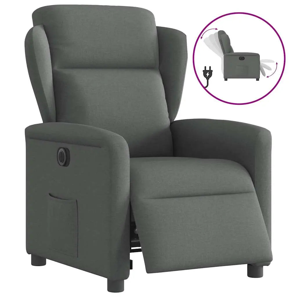 Fauteuil inclinable électrique Gris foncé Tissu - XIOS