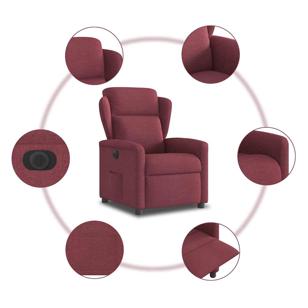 Fauteuil inclinable électrique Rouge bordeaux Tissu - XIOS