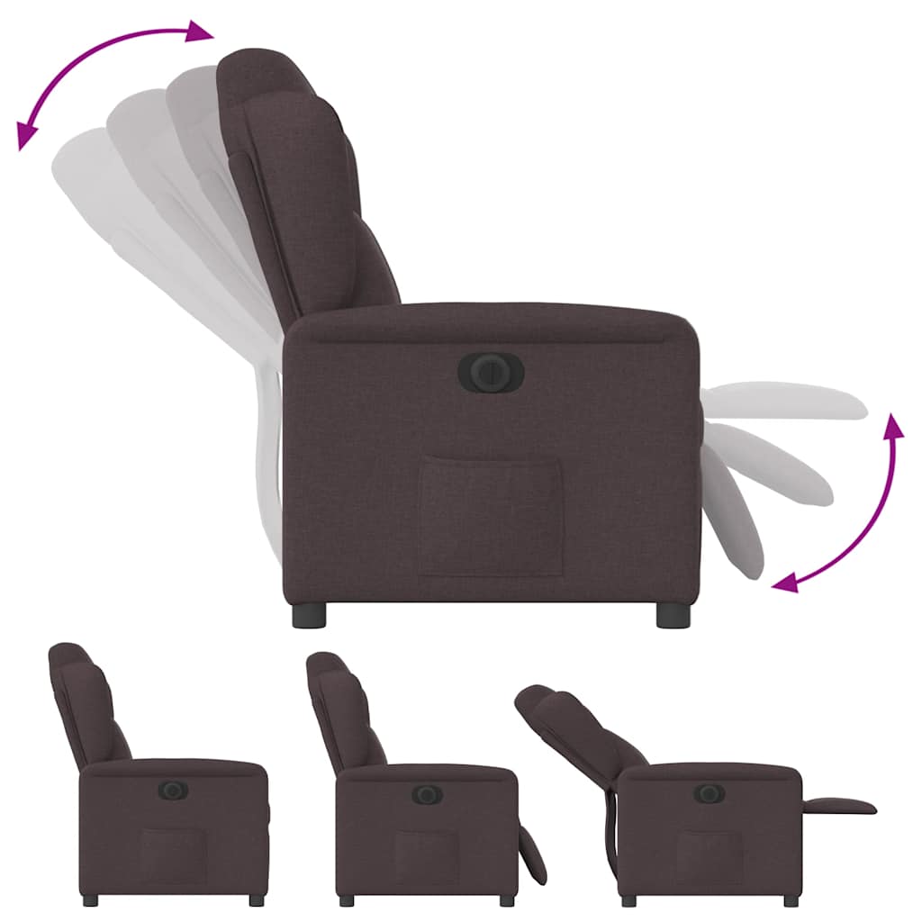 Fauteuil inclinable électrique Marron foncé Tissu - XIOS