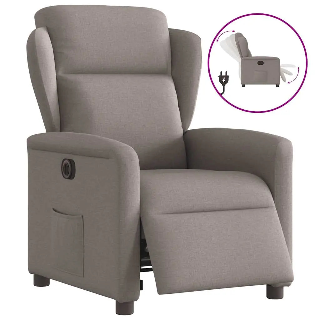 Fauteuil inclinable électrique Taupe Tissu - XIOS