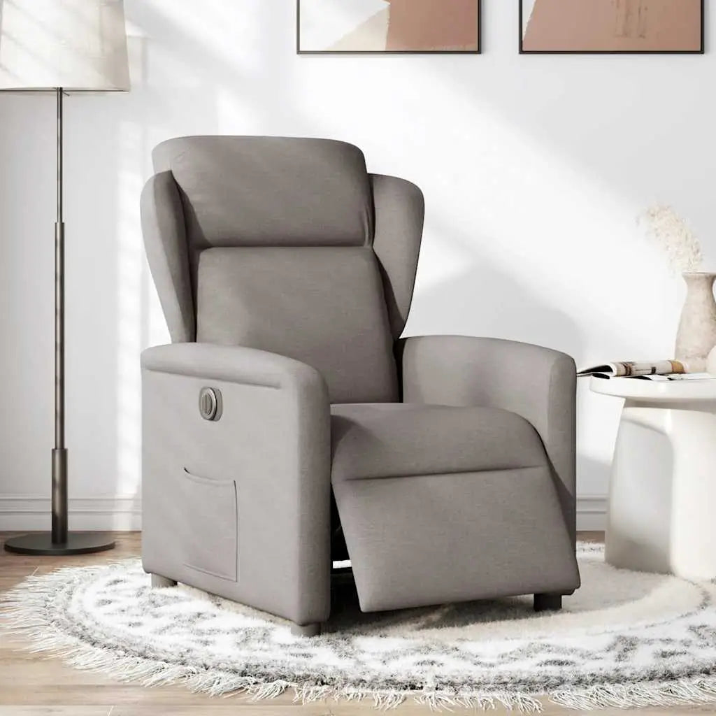 Fauteuil inclinable électrique Taupe Tissu - XIOS