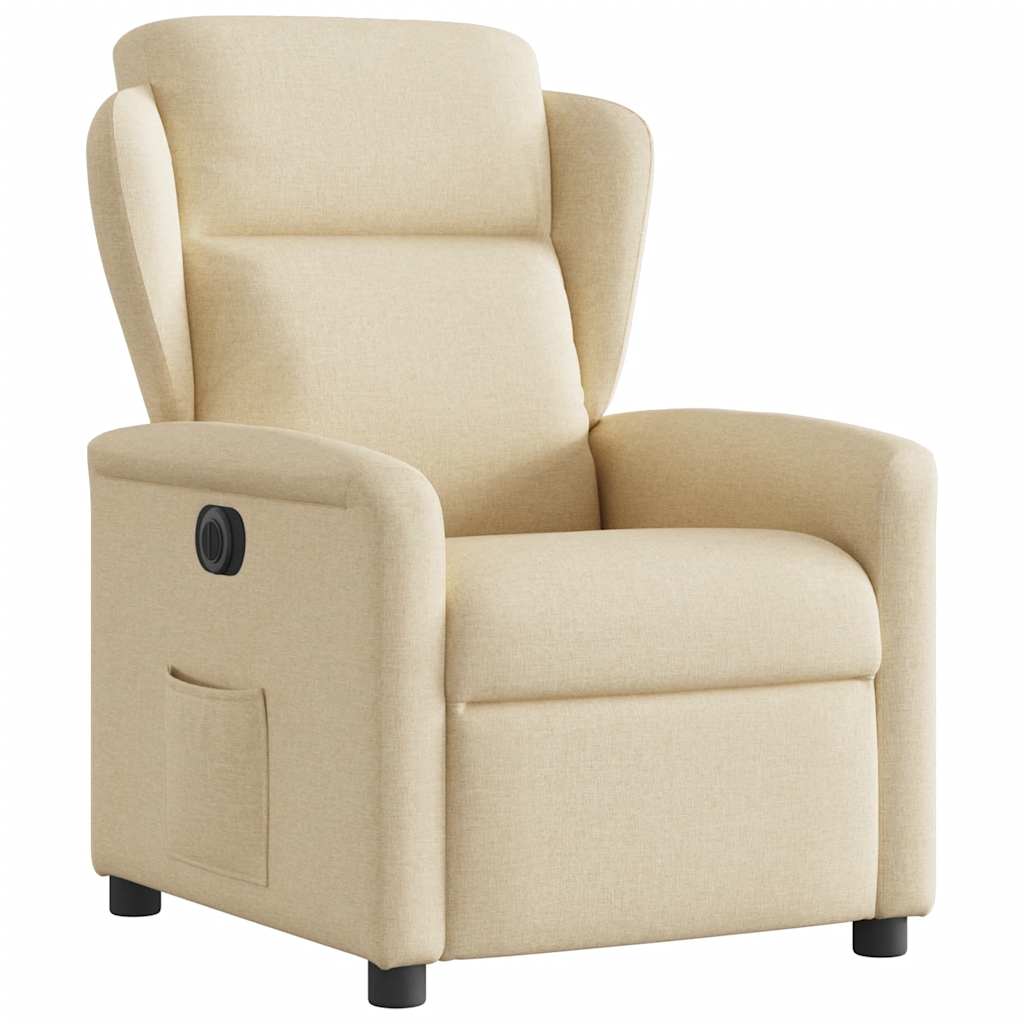 Fauteuil inclinable électrique Crème Tissu - XIOS