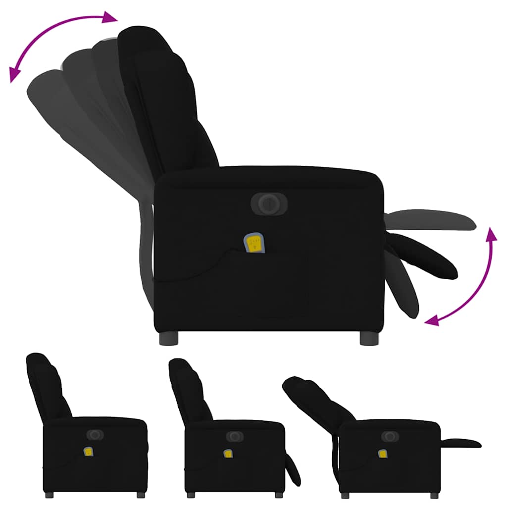 Fauteuil de massage inclinable électrique Noir Tissu - XIOS