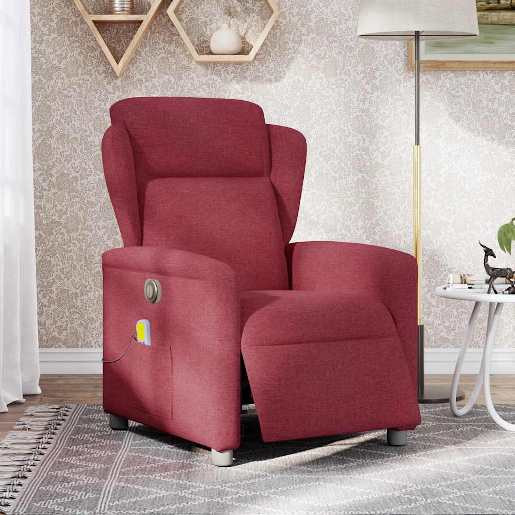 Fauteuil de massage inclinable électrique Rouge bordeaux Tissu - XIOS
