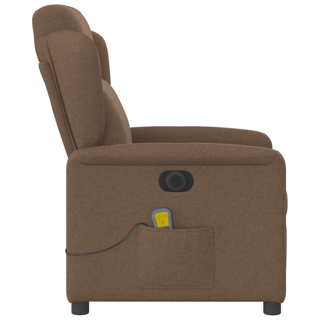 Fauteuil inclinable de massage électrique marron tissu - XIOS