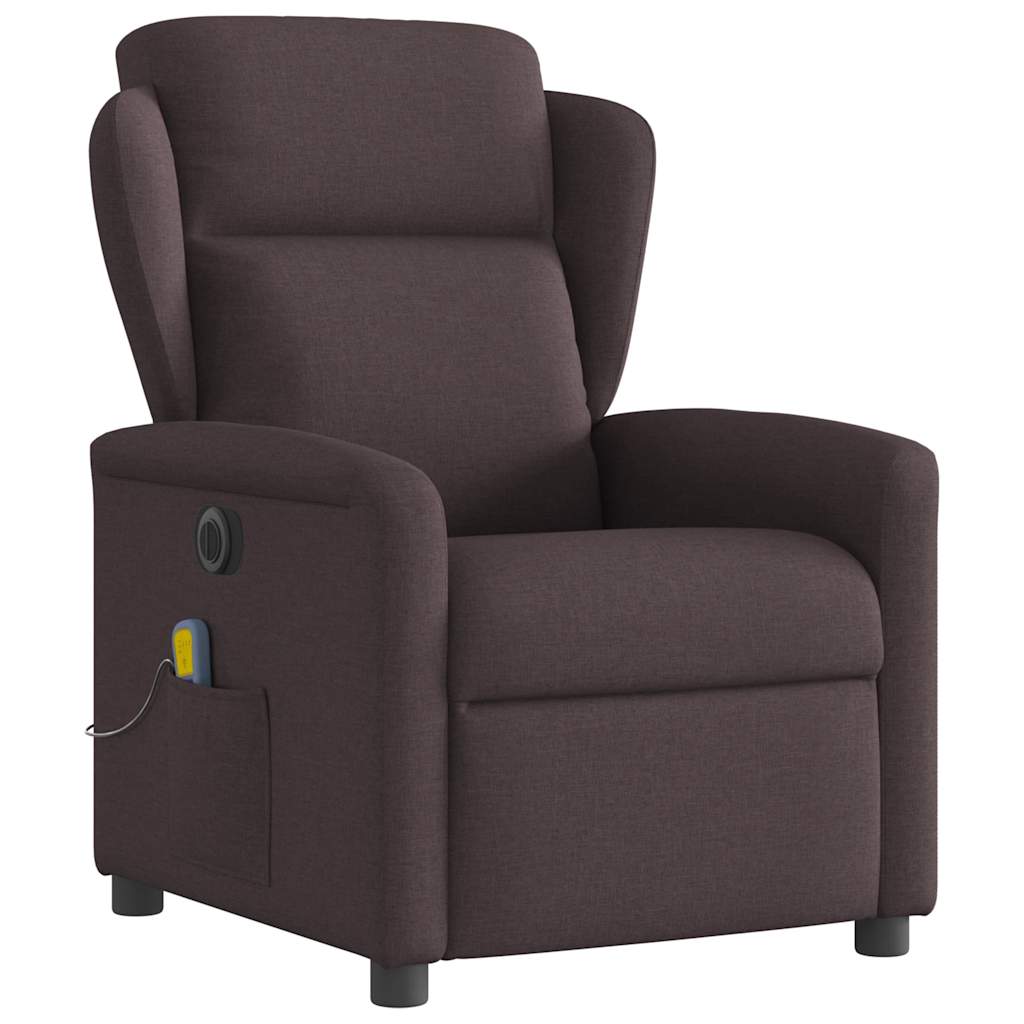 Fauteuil de massage inclinable électrique Marron foncé Tissu - XIOS