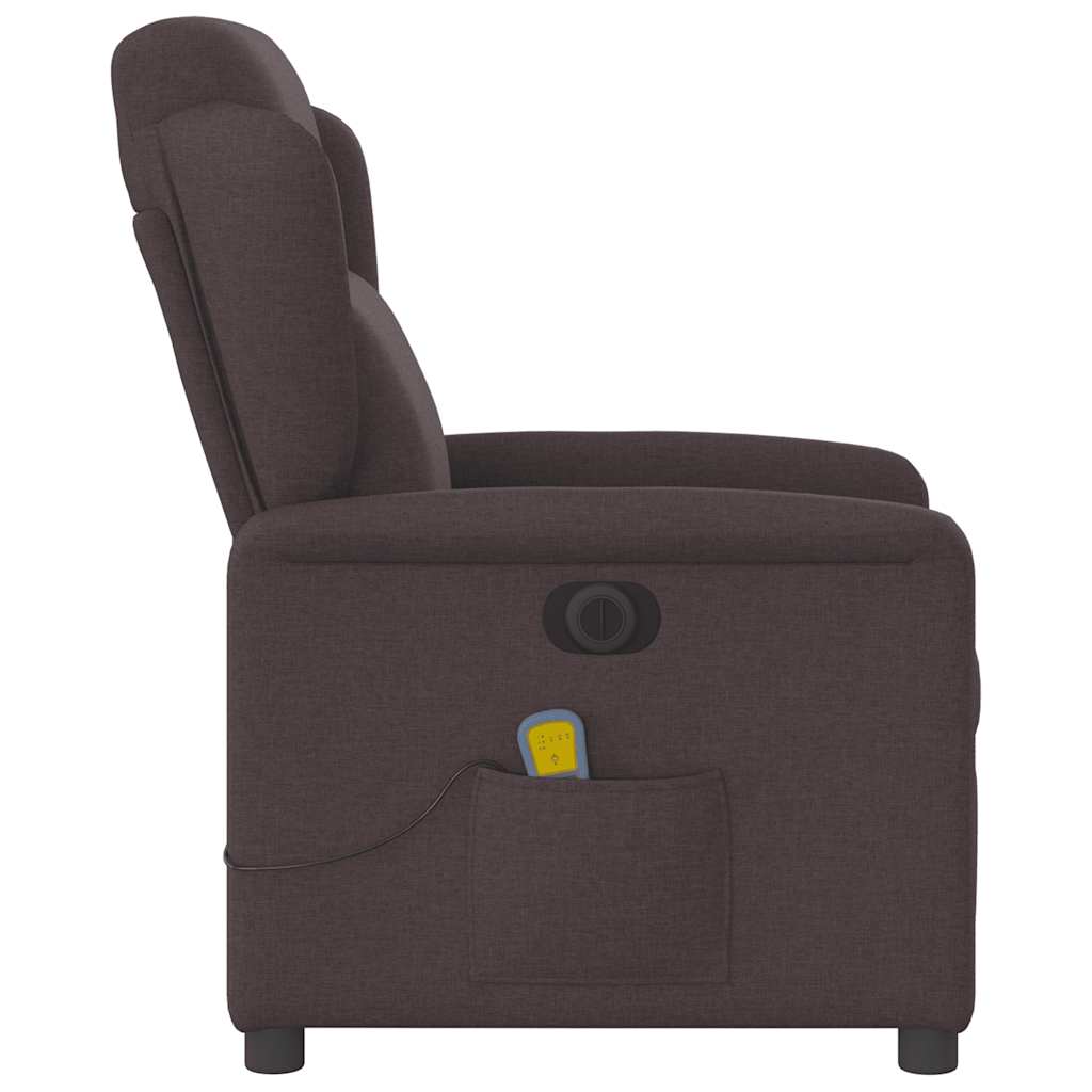 Fauteuil de massage inclinable électrique Marron foncé Tissu - XIOS