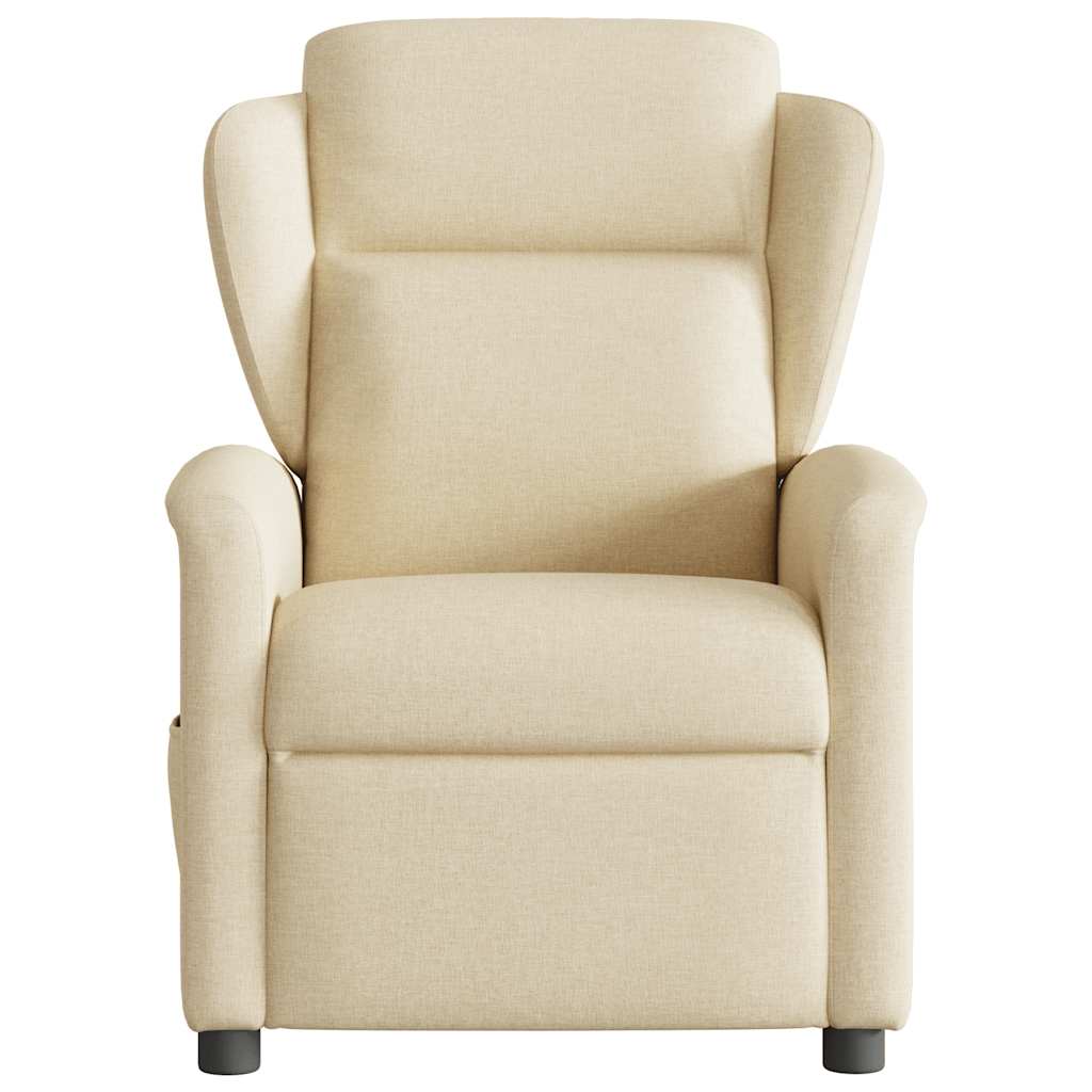 Fauteuil inclinable de massage électrique crème tissu - XIOS