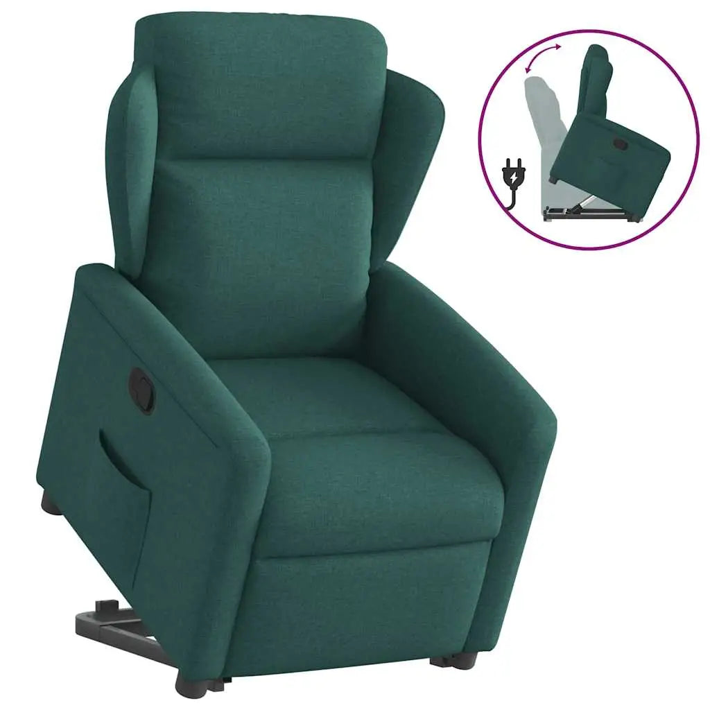 Fauteuil inclinable vert foncé tissu - XIOS