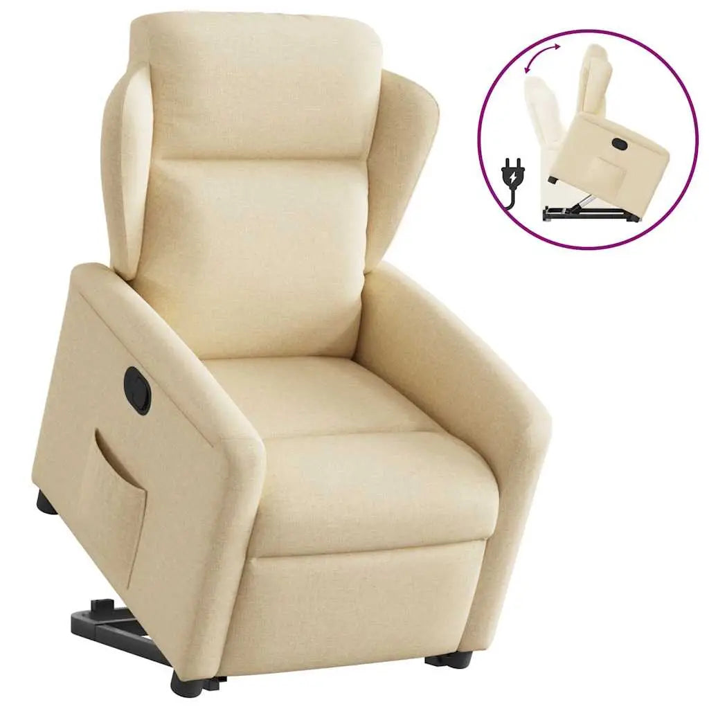 Fauteuil inclinable Crème Tissu - XIOS