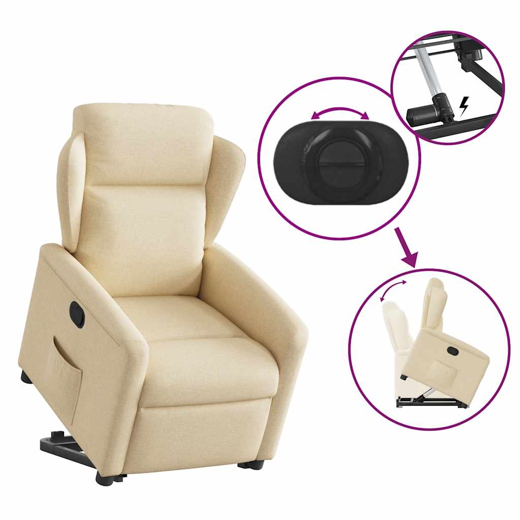 Fauteuil inclinable Crème Tissu - XIOS
