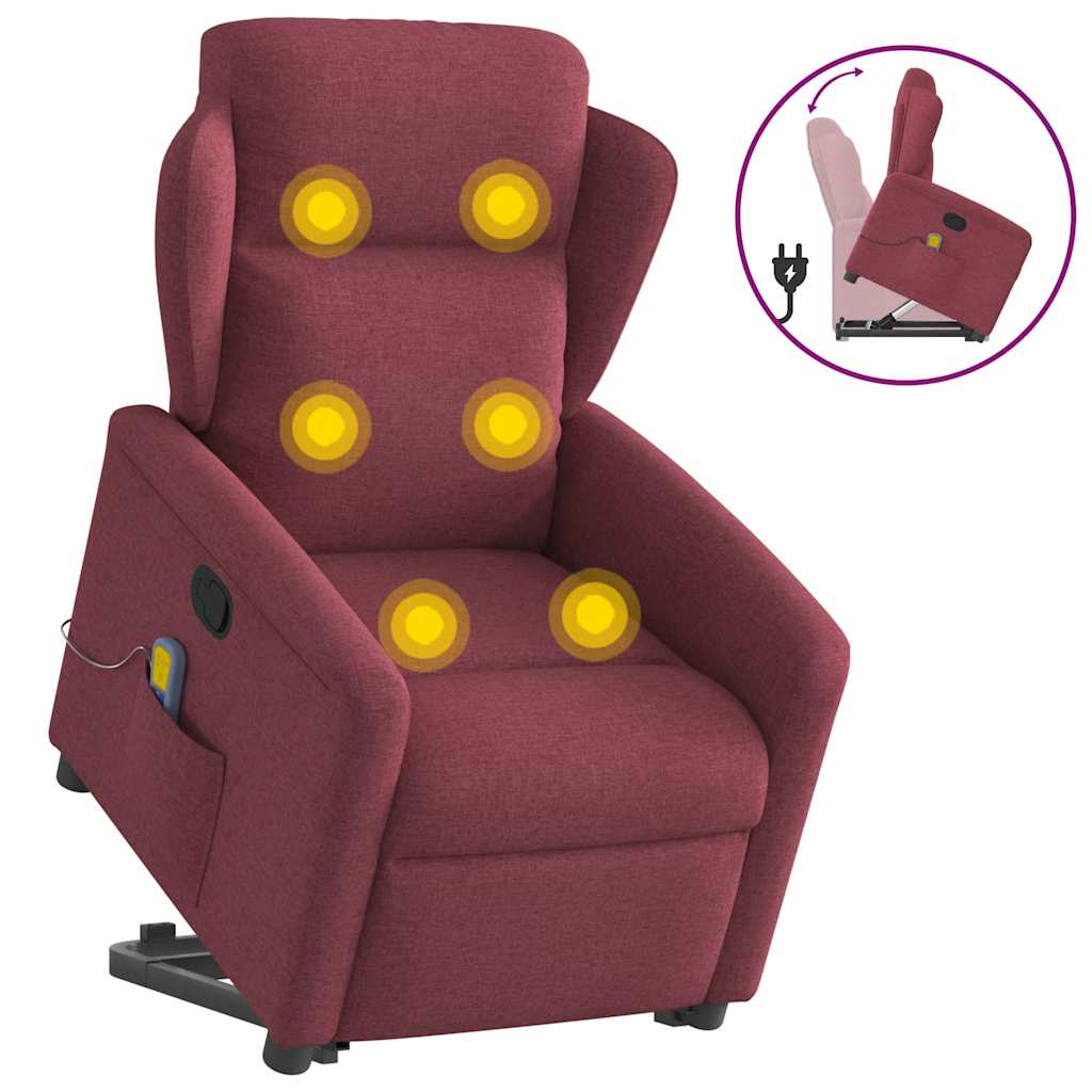 Fauteuil inclinable de massage Rouge bordeaux Tissu - XIOS