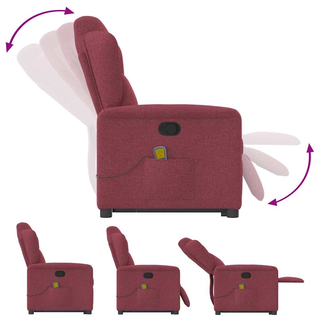 Fauteuil inclinable de massage Rouge bordeaux Tissu - XIOS
