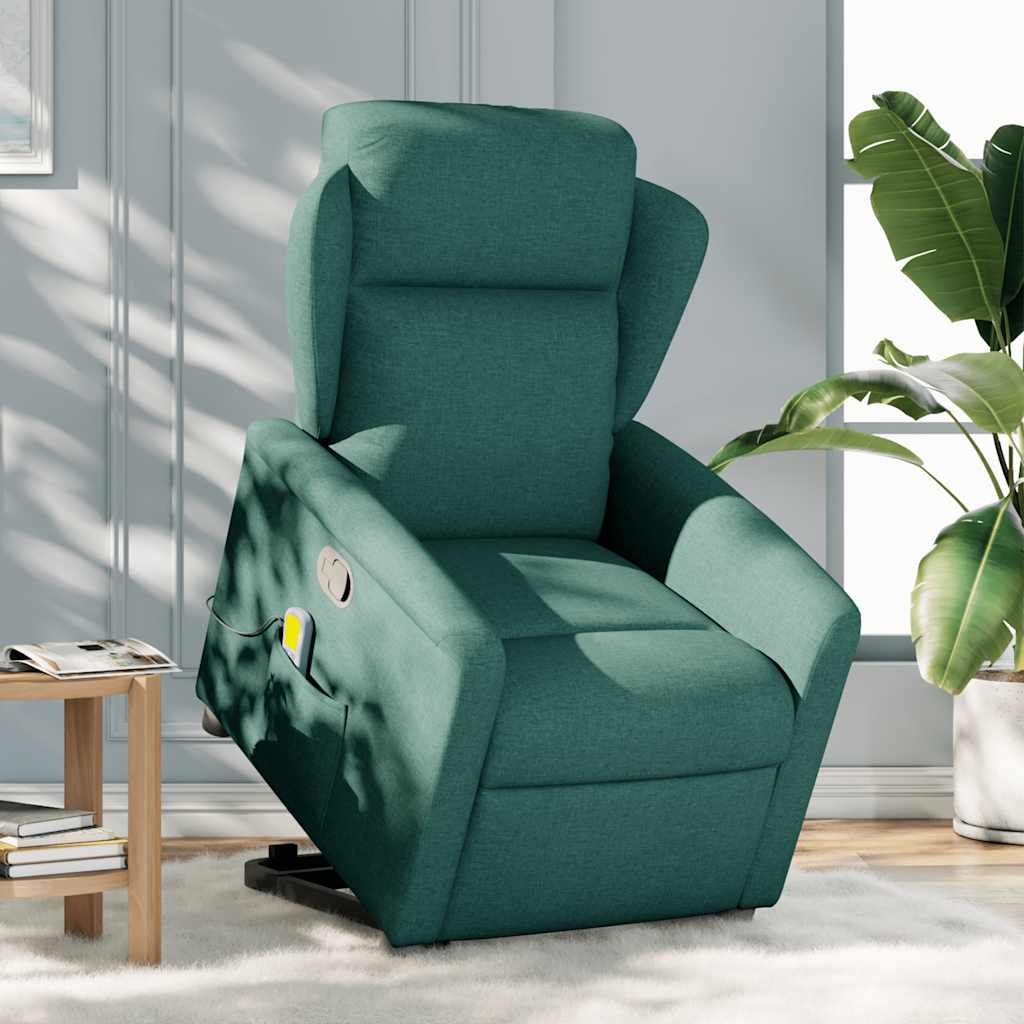 Fauteuil inclinable de massage Vert foncé Tissu - XIOS