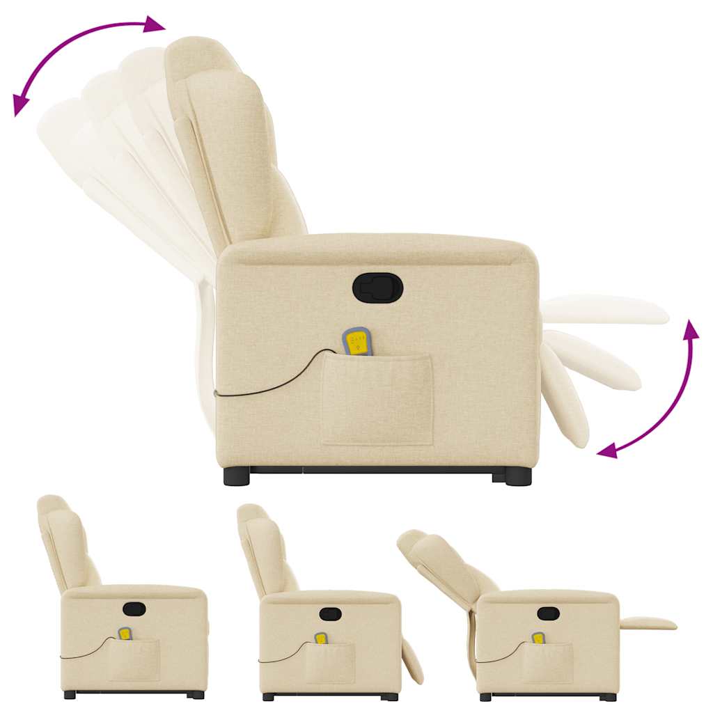 Fauteuil inclinable de massage Crème Tissu - XIOS