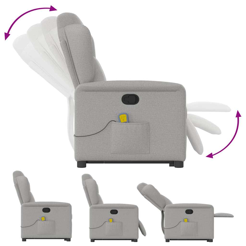 Fauteuil de massage inclinable gris nuage tissu - XIOS