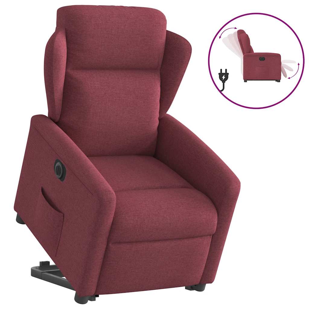Fauteuil inclinable électrique rouge bordeaux tissu - XIOS