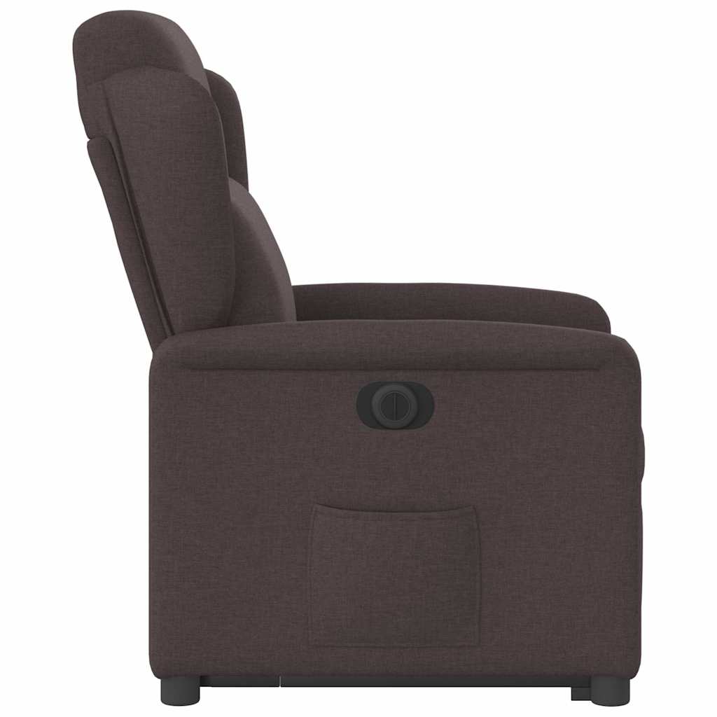 Fauteuil inclinable électrique marron foncé tissu - XIOS