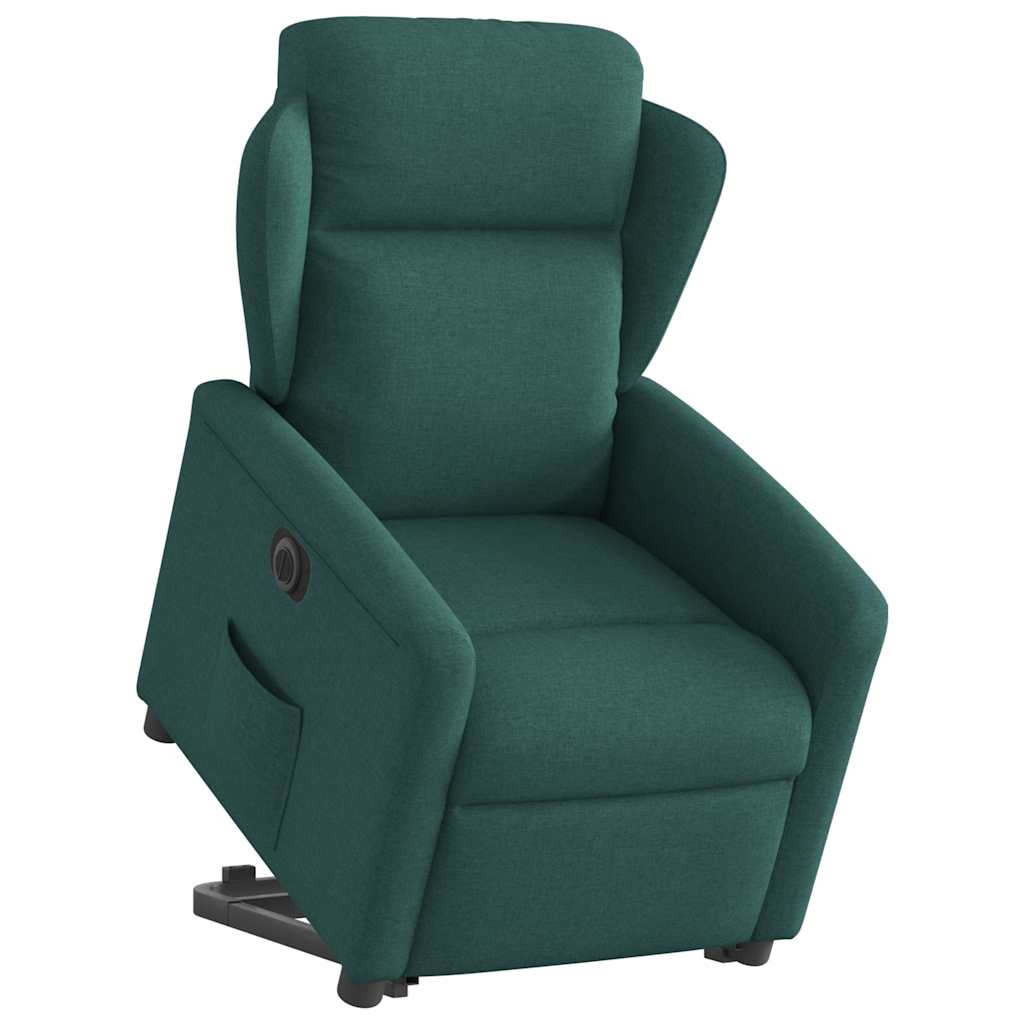 Fauteuil inclinable électrique vert foncé tissu - XIOS