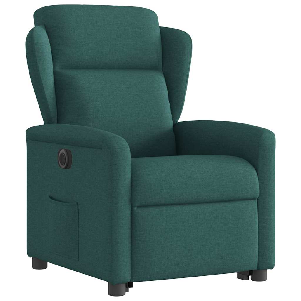 Fauteuil inclinable électrique vert foncé tissu - XIOS