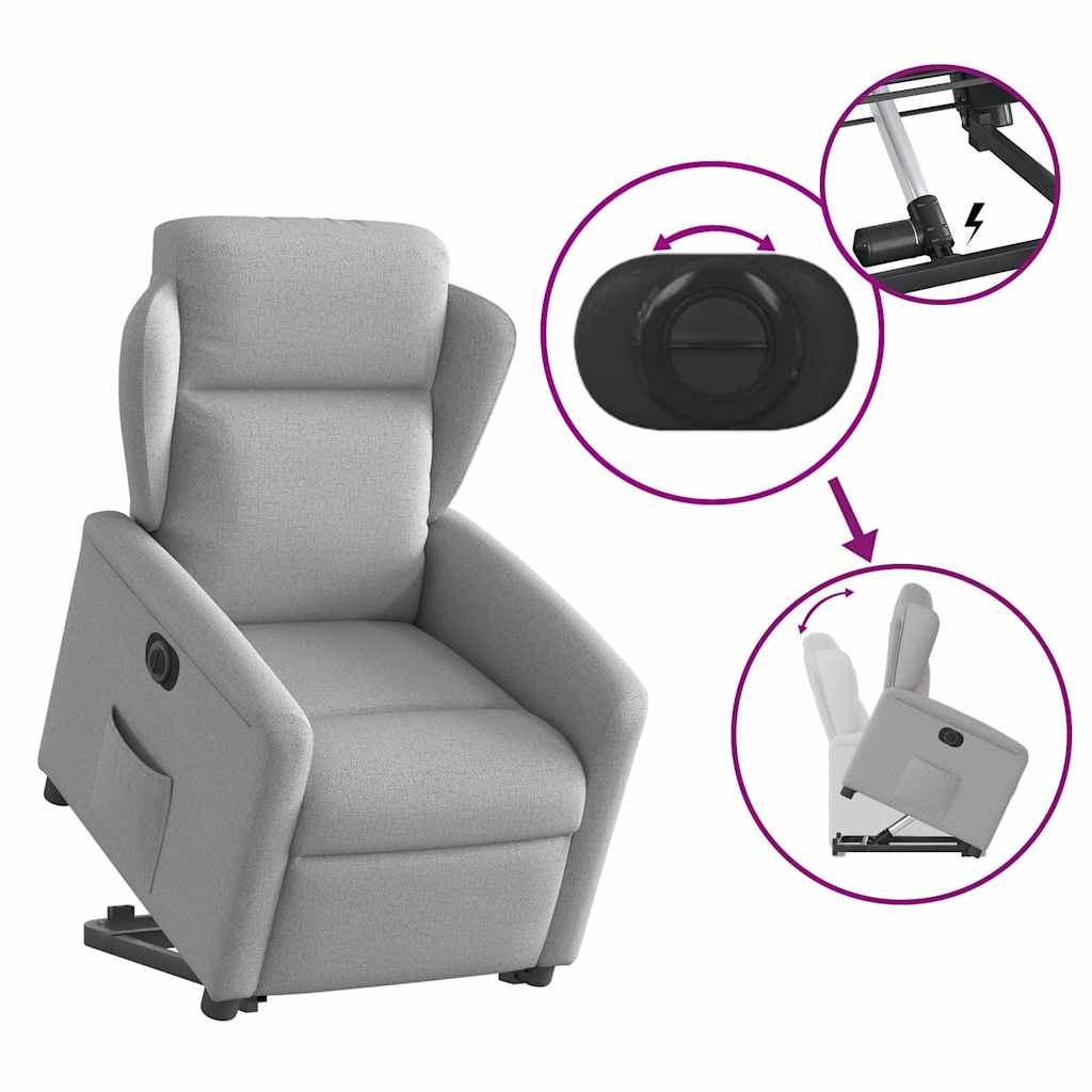 Fauteuil inclinable électrique gris nuage tissu - XIOS